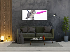 Modernes Glasbild 125 x 50 cm – Kitty 1