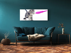 Modernes Glasbild 125 x 50 cm – Kitty 1