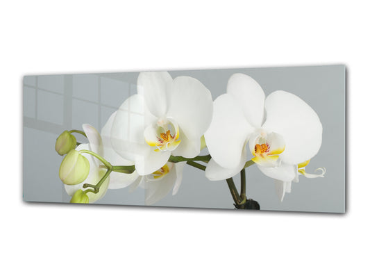 Cuadro de cristal moderno 125x50 cm (49,21 "x 19,69") - Flor 6