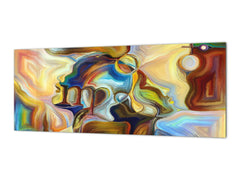 Glass kitchen panel with and w/o stainless steel back-coating: Stained Glass mysticism