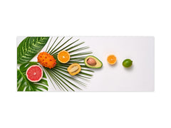 Glass backsplash w/ and w/o metal sheet backing with magnetic properties: Crreative Tropical mix