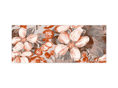 Large format horizontal backsplash - magnetic and non magnetic tempered glass: Flowering Apple trees
