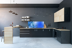 Glass splashback with metal backing - Kitchen glass panel: Spring Blossom