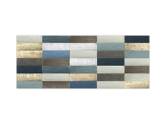 Glass splashback with metal backing - Kitchen glass panel: Metal Decor