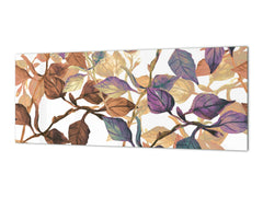 Glass splashback with metal backing - Kitchen glass panel: Spring branch of birch