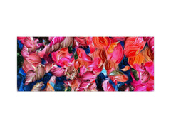 Glass splashback with metal backing - Kitchen glass panel: Psychedelic smears of paint