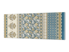 Glass splashback with metal backing - Kitchen glass panel: Indian saree design