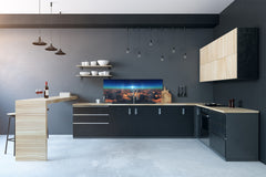 Stunning glass wall art - Wide format backsplash with magnetic properties: fly in above clouds