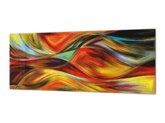 Stunning glass wall art - Wide format backsplash with magnetic properties: Wavy modern art