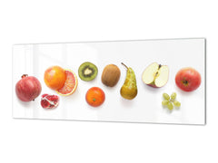 Stunning glass wall art - Wide format backsplash with magnetic properties: Fruits flat lay