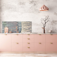 Stunning glass wall art - Wide format backsplash with magnetic properties: Deserts of Africa - contemporary photo art