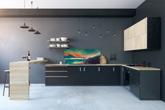 Stunning glass wall art - Wide format backsplash with magnetic properties: Sunset never happened