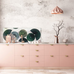 Wide-format tempered glass kitchen wall panel with metal backing - and without: Human crops in the desert