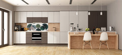 Wide-format tempered glass kitchen wall panel with metal backing - and without: Human crops in the desert