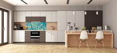Wide-format tempered glass kitchen wall panel with metal backing - and without: Dogwood tree blossom