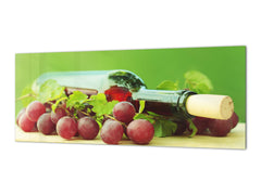 Toughened printed glass backsplash - Wideformat steel coated wall glass splashback: Wine on green