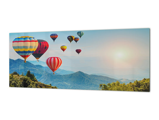 Stunning glass wall art - Wide format backsplash with magnetic properties: Baloons in Thailand