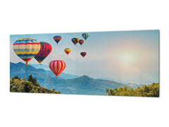 Stunning glass wall art - Wide format backsplash with magnetic properties: Baloons in Thailand