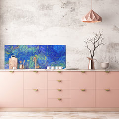 Stunning glass wall art - Wide format backsplash with magnetic properties: Van Gogh Modern art