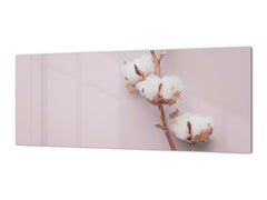 Wide format Wall panel with magnetic and non-magnetic metal sheet backing: Cotton flower on paper 2