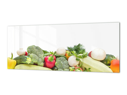 Wide format Wall panel with magnetic and non-magnetic metal sheet backing: Vegetables on white