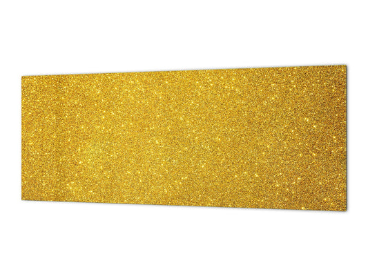 Wide format Wall panel with magnetic and non-magnetic metal sheet backing: Gold sparkling background