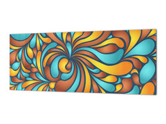 Tempered Glass magnetic and non magnetic splashback in wide-format: Silk fluid shapes