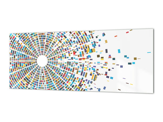 Glasrückwand mit und ohne Metallblechrückwand mit magnetischen Eigenschaften: DNA-Infografik