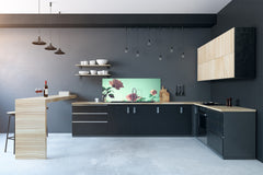 Glass kitchen panel with and w/o stainless steel back-coating: Vintage Flowers
