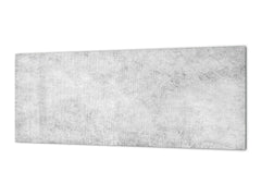 Glass kitchen panel with and w/o stainless steel back-coating: Artistic cotton grunge gray