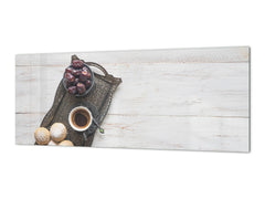 Glass backsplash w/ and w/o metal sheet backing with magnetic properties: Silver plate with sweets