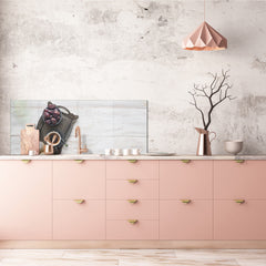 Glass backsplash w/ and w/o metal sheet backing with magnetic properties: Silver plate with sweets