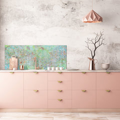 Glass backsplash w/ and w/o metal sheet backing with magnetic properties: Grunge wall art