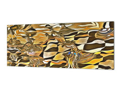 Large format horizontal backsplash - magnetic and non magnetic tempered glass: Surreal oil painting - The Game