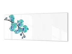 Large format horizontal backsplash - magnetic and non magnetic tempered glass: Beautiful Orchid - phalaenopsis