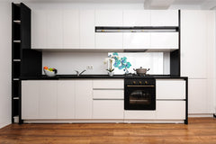 Large format horizontal backsplash - magnetic and non magnetic tempered glass: Beautiful Orchid - phalaenopsis