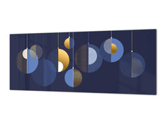 Toughened printed glass backsplash - Wideformat steel coated wall glass splashback: Abstract baubles