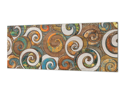 Toughened printed glass backsplash - Wideformat steel coated wall glass splashback: Decor on Wooden Decoration