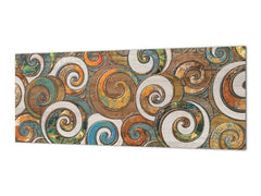 Toughened printed glass backsplash - Wideformat steel coated wall glass splashback: Decor on Wooden Decoration