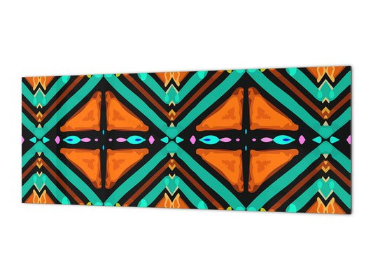 Spritzschutz aus gehärtetem, bedrucktem Glas – Breitformatige, stahlbeschichtete Glasrückwand: Tile Bright Rustic Flower