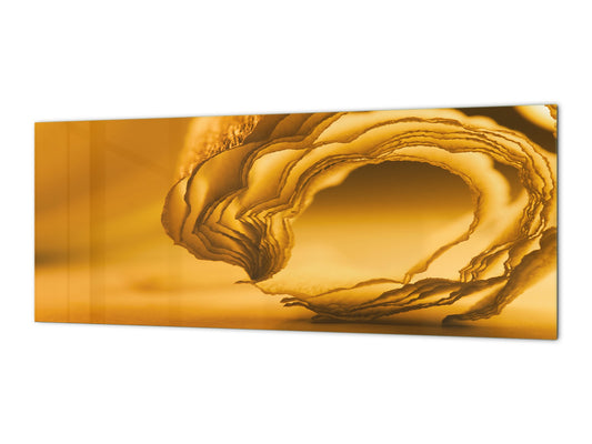 Wide format Wall panel with magnetic and non-magnetic metal sheet backing: Abstract composition with orange crepe