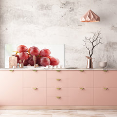 Wide format Wall panel with magnetic and non-magnetic metal sheet backing: Rose grapes with water-drops