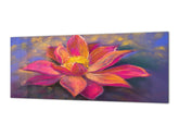 Tempered Glass magnetic and non magnetic splashback in wide-format: Modern painting of beautiful Lily