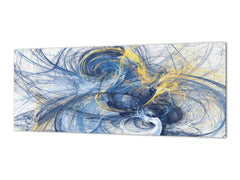 Contemporary glass kitchen panel - Wide format wall backsplash: Futuristic dynamic background