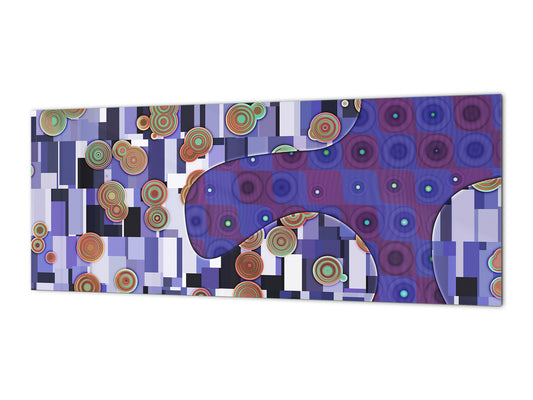 Magnetische und nicht magnetische Spritzschutzwand aus gehärtetem Glas im Breitformat: Abstrakt im Stil von Gustav Klimt