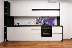 Tempered Glass magnetic and non magnetic splashback in wide-format: Abstract in Gustav Klimt style