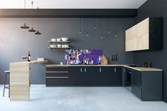 Tempered Glass magnetic and non magnetic splashback in wide-format: Abstract in Gustav Klimt style
