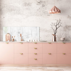 Tempered Glass magnetic and non magnetic splashback in wide-format: White wood surface