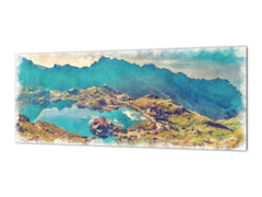 Magnetische und nicht magnetische Spritzschutzwand aus gehärtetem Glas im Breitformat: Transfagarasan-Balea-Gletschersee