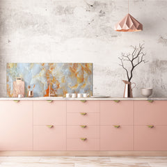 Glass kitchen panel with and w/o stainless steel back-coating: The structure precious stone